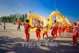热闹非凡的巴地头顿省头顿市翁节（迎鲸鱼节）。（图片来源：越通社）