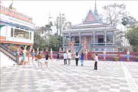 朔庄省美川县高棉族萨龙寺。图自越通社