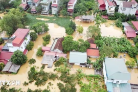 越南北部多地遭受台风和洪水严重影响。图自越通社