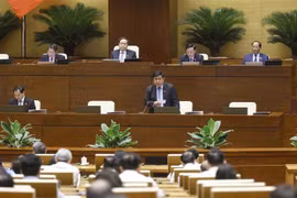 越南计划与投资部部长阮志勇发表讲话。图自越通社