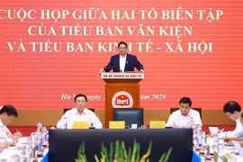 越南政府总理范明政发表讲话。图自越通社