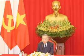 越共中央总书记、国家主席苏林与韩国总统尹锡悦通电话。图自越通社