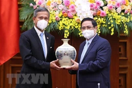 越南政府总理范明政会见新加坡外长