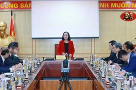 越共中央组织部部长张氏梅会见接任前的驻外大使和总领事