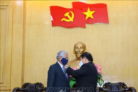 联合国驻越协调员获得致力于教育事业纪念章
