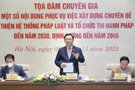 越南国会主席王廷惠主持有关立法执法战略的专家座谈会