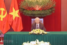 越共中央总书记、国家主席阮富仲与统一俄罗斯党主席梅德韦杰夫通电话