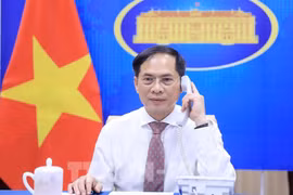 越南外长裴青山与新加坡外长维文通电话