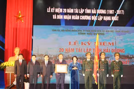 阮氏金银向海阳省授予一级独立勋章​ 