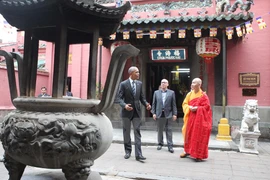 美国总统奥巴马5月24日走访胡志明市福海寺