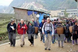 同沙巴苗族​吃饭及爬山是越南旅游10件非做不可的事之一（图片来源：越通社）