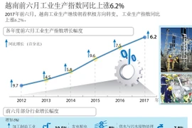 越南前六月工业生产指数同比上涨6.2%