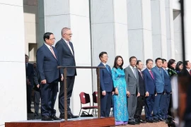 澳大利亚总理安东尼·阿尔巴尼斯主持仪式 欢迎范明政总理对澳大利亚进行正式访问