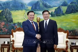 老挝人民革命党中央总书记、国家主席通伦高度评价河内与万象合作成果