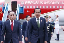 印尼总统佐科·维多多抵达河内 开始对越南进行国事访问