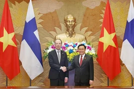 越南国会主席王廷惠与芬兰议会议长尤西·哈拉阿霍举行会谈