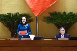 越南国会副主席阮氏青在会上致辞。图自越通社