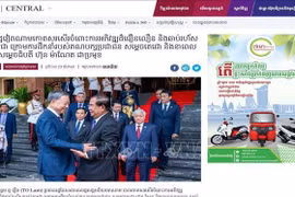 柬埔寨新闻网AMS报道有关苏林主席访柬之行的信息。图自越通社