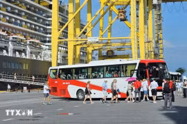 岘港市迎来近2000名国际邮轮游客。图自越通社