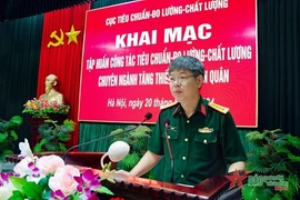 标准、测量、质量局副局长黎维贵大校在会议上致辞。图自人民军队报
