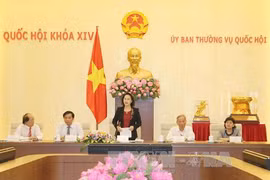 阮氏金银主席发表讲话（图片来源：越通社）