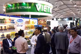 越南乳制品股份公司在2016年中东迪拜海湾食品展的展位（图片来源：越通社）