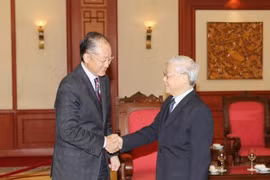 越共中央总书记阮富仲会见世界银行行长金墉