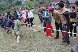 袋衣族拔河节比赛。