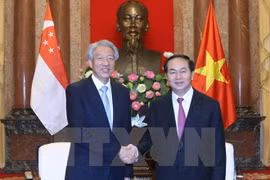 越南国家主席陈大光会见新加坡副总理张志贤（图片来源：越通社）