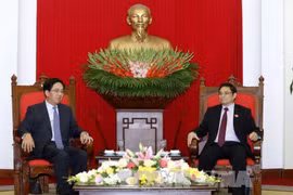 越共中央组织部部长范明正会见中国越大使洪小勇（图片来源：越通社）