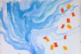 “五色组第五次画展中的作品（图片来源：http://thethaovanhoa.vn/）