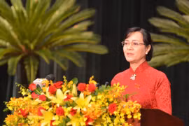 胡志明市人民议会主席阮氏决心致开幕词。