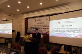 贸易促进局副局长谢黄玲在研讨会上发表讲话（图片来源：http://bnews.vn/）