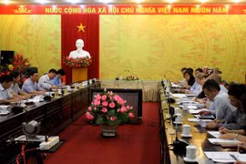 在4月14日举行的工作会谈场景（图片来源：http://hagiang.gov.vn） 