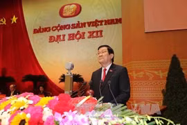 国家主席张晋创在大会上致辞（图片来源：越通社）