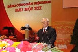 越共中央总书记阮富仲在大会上致辞（图片来源：越通社）
