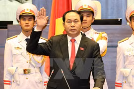 越南国家主席陈大光宣誓就职（图片来源：越通社）