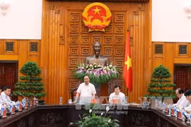 越南政府总理阮春福同槟枷省领导举行工作会议（图片来源：越通社）