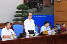 武文宁副总理在接见中发表讲话。