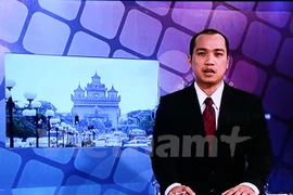 老挝国家电视台越南语新闻节目（图片来源：越通社）