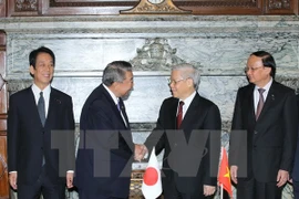 越共中央总书记阮富仲会见日本众议院议长大岛理森（图片来源：越通社）