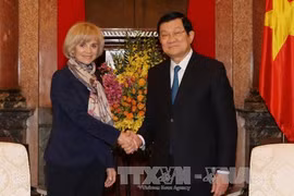 国家主席张晋创会见法国议会外交事务委员会主席伊丽莎白（图片来源：越通社）