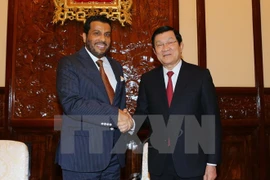 越南国家主席张晋创会见卡塔尔国特命全权大使Abdullah Bin Ibrahim Abdulrahman Sultan Al-Hamar