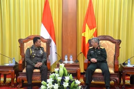 越南国防部副部长阮志咏上将与印尼驻越大使馆新任