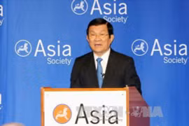 越南国家主席张晋创在越美关系政策对话上发表讲话（图片来源：越通社）