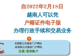 互动图表：自2022年2月18日越南人可以凭户籍证件电子版办理行政手续的交易业务