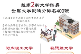 图表新闻：越南两所大学跻身世界大学影响力排名400强