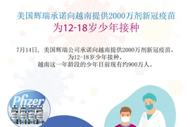 图表新闻：美国辉瑞承诺向越南提供2000万剂新冠疫苗 为12-18岁少年接种