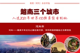 图表新闻：越南三个城市入选2021年世界100强最佳目的地