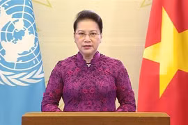 阮氏金银在纪念第四次世界妇女大会25周年高级别会议发表讲话